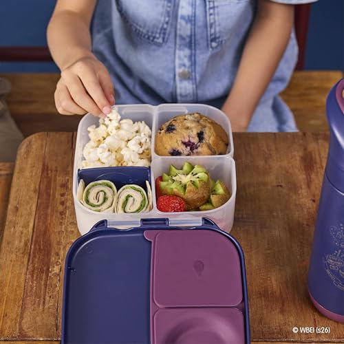Image of b.box Harry Potter Mini Lunch Box Kids | 4.25 Cup Leak Proof Bento Box for Kids Ages 3+ | 3 Compartment Snack Containers, School Lunch Container, Dishwasher Safe, BPA-Free, PFAS-Free