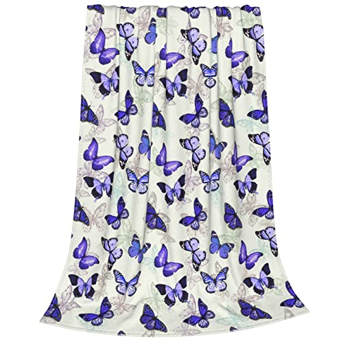 Butterflies Throw Blanket Lightweight Warm Flannel Fleece Blankets Cozy Soft Air Conditioning Blanket Gift For Women Men Girls Boys 60"X50" #TOP1