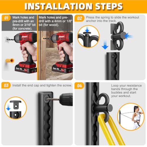 Adjustable Aluminum Resistance Band Wall Anchor, Fitness Wall Mount System by AILIBI - Used condition - Image 7