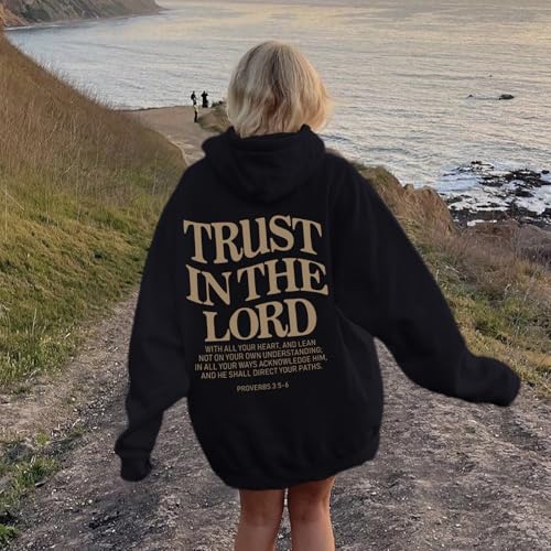 Tuislay Trust In The Lord Graphic Hoodies Christian Faith Sweatshirts For Women Bible Verse Religious Hoodie Pullover Tops - Image 6