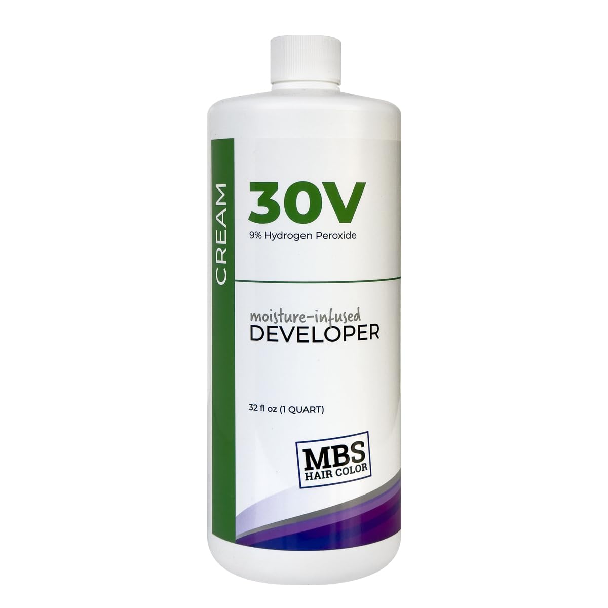 MBS Hair Color Moisture-Infused 30 Volume Cream Developer - 9% Hydrogen Peroxide, Plant-Based Glycerin, No Drip, Cruelty-Free, USA Made