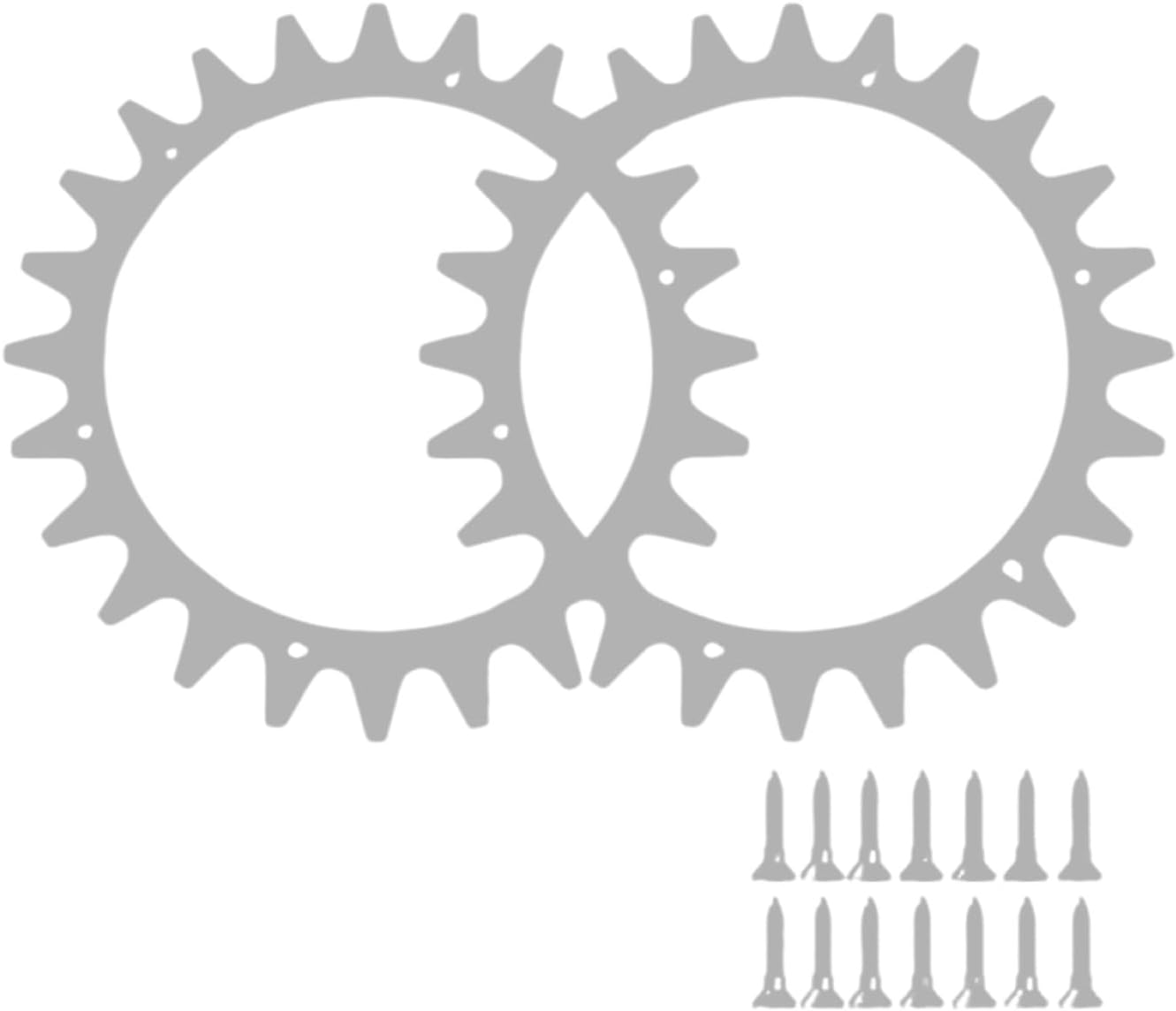 Two anti-slip spikes and fourteen screws