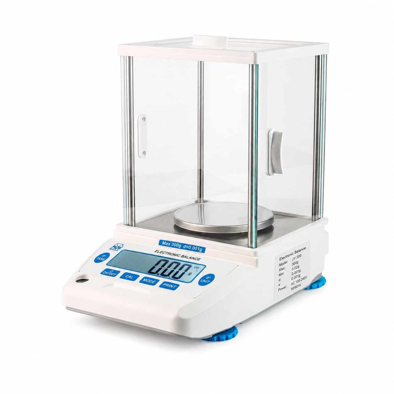Analytical Balance 300gX.001g, 1mg Precision, with Glass Draft Shield, Piece Counting, Tare Function, Calibration Certificate & 200g Test Weight | RS232 Port | (300, Grams)-picture-17