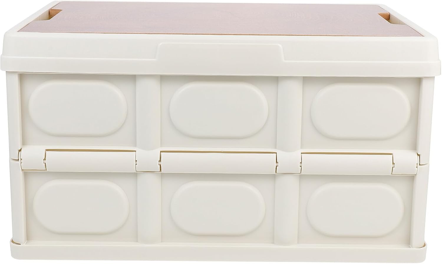 Cabilock Foldable Car Storage Box with Wooden Lid Small Car Trunk Organizer Container for Vehicle Storage and Auto Accessories