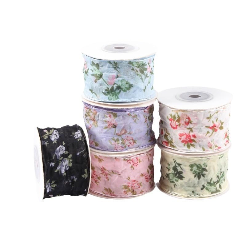 Ruban Ruban de soie Ruban de soie en mousseline de soie, 100 yards, 2.5/3.8/5CM de large, for emballage de cadeaux, ruban d'emballage de Bouquet de fleurs, for l'artisanat de fleurs bricolage(Purple,5