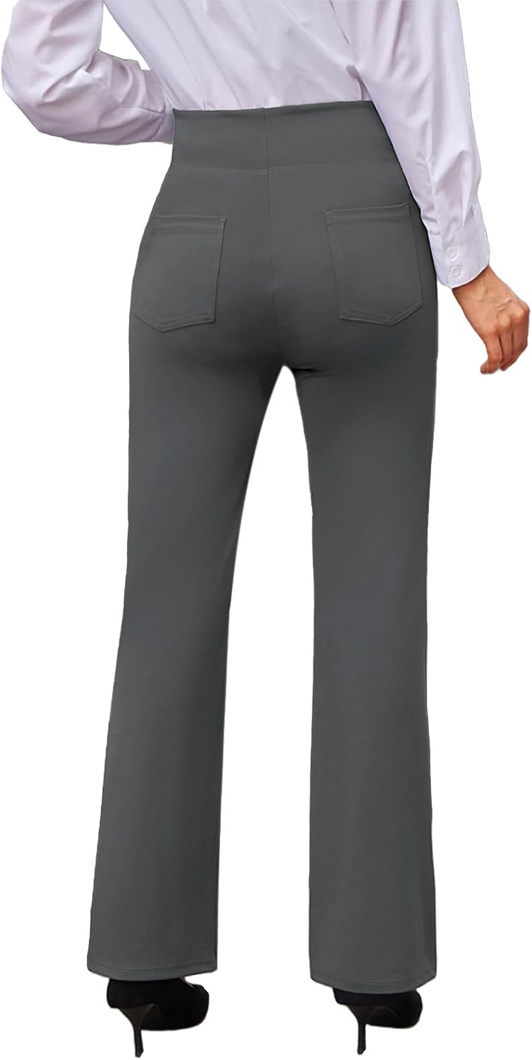 keriffe Womens Bootcut Dress Pants High Waist Stretchy Business Work Casual Trousers with Back Pockets Office Slacks - Image 4