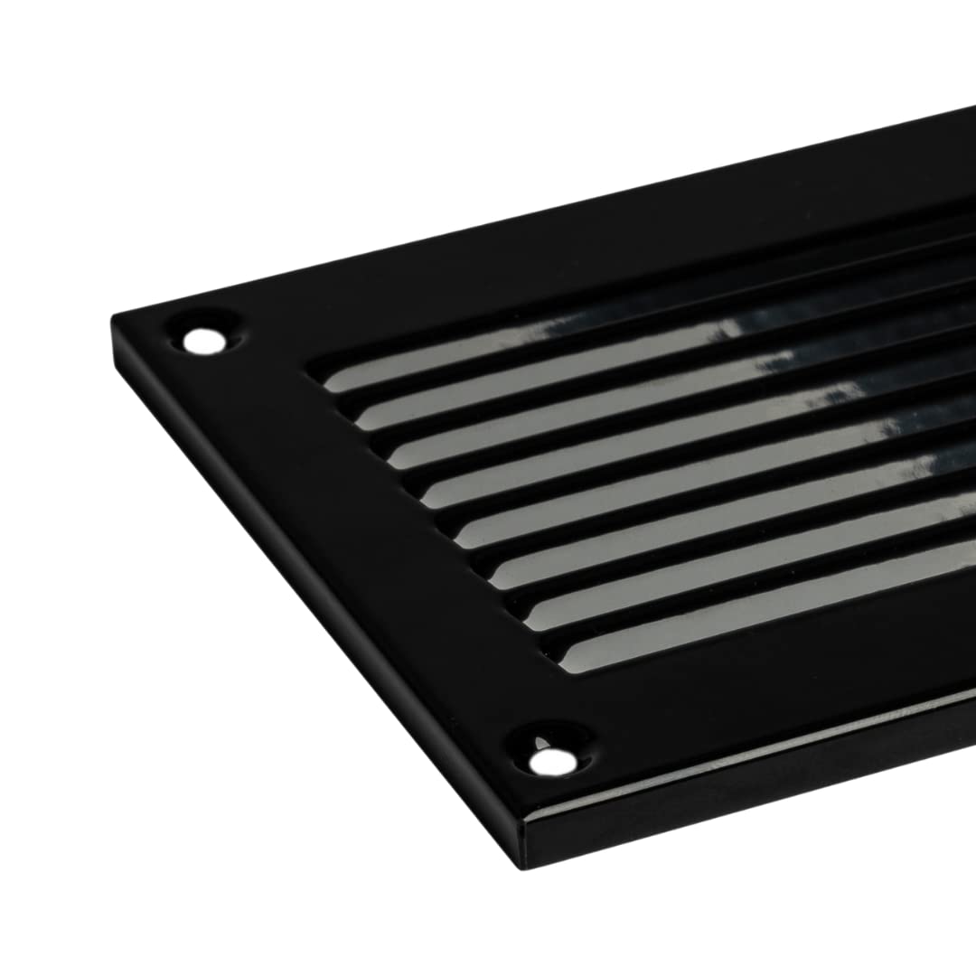 Lüftungsgitter 200x250 Mm Aus Stahlblech – Schwarz Mit Insektenschutz Für Innen & Außen