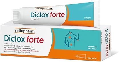 ratiopharm Diclox Forte Pain Gel Relieves Acute Back and Joint Pain Effectively with Diclofenac in Double* Active Ingredient Concentration, 150 g Gel