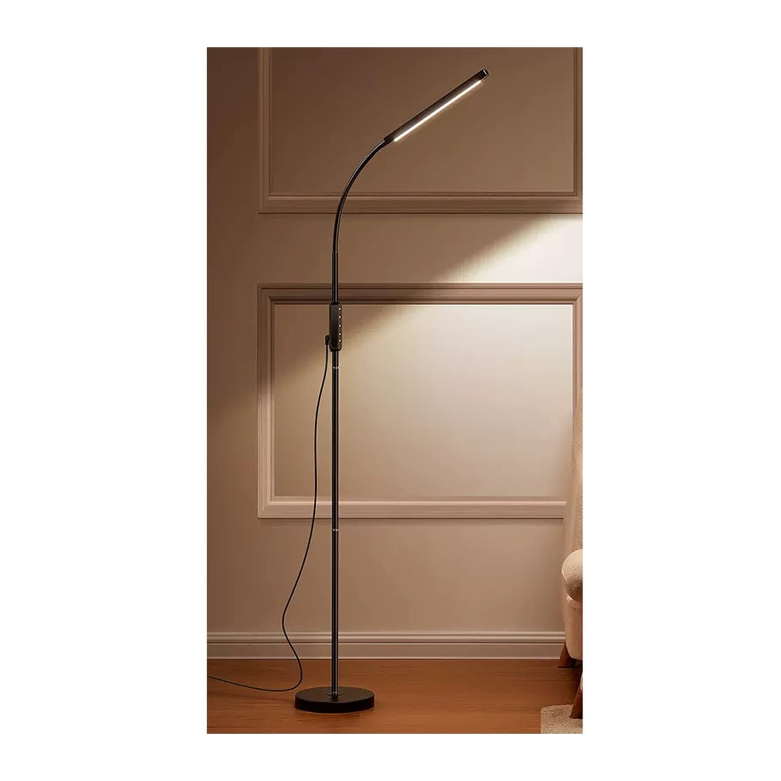Lampa podłogowa do nauki czytania, salon, pionowa lampa Dekoracyjny(Czarny)