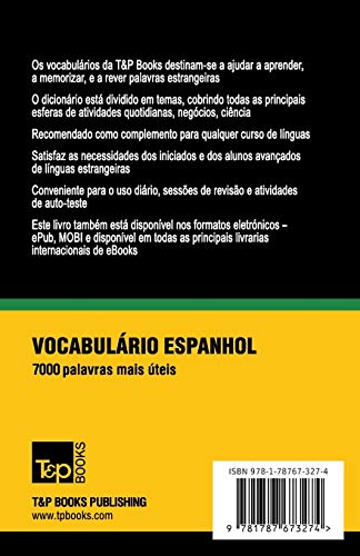 Vocabulário Português Brasileiro-Espanhol - 7000 palavras: 67