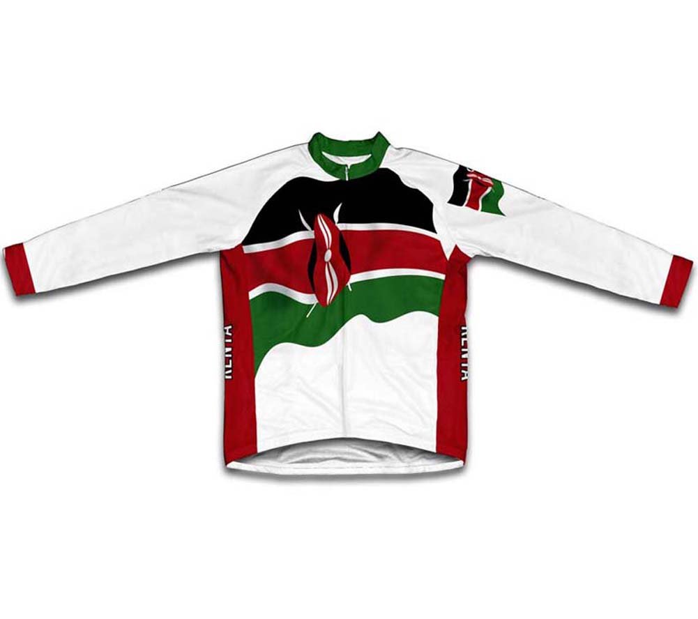 ScudoPro Kenya Flag Long Sleeve Cycling Jersey for Women - Size 3XL