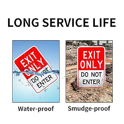 Large Exit Only Do Not Enter Sign, 18x 12 .04 Aluminum Reflective Sign Rust Free Aluminum-UV Protected and Weatherproof