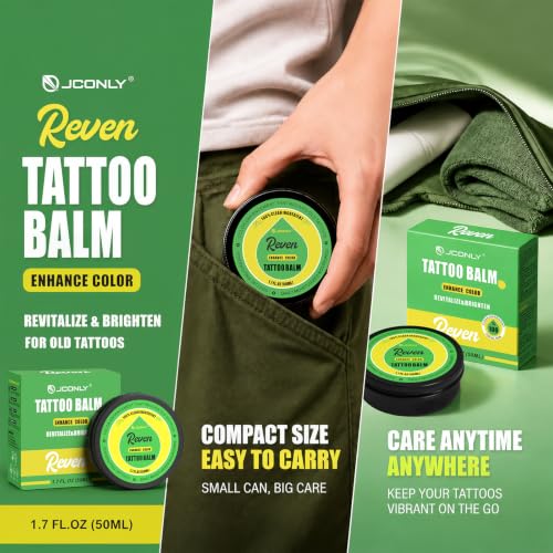 Jconly Tattoo Balm for Old & New Tattoos, Moisturizing Tattoo Care Cream Natural Ingredients, Helps Refresh Tattoo Appearance, Soothe Dry Skin, Fast-Absorbing Tattoo Butter, 1.69oz — view 6