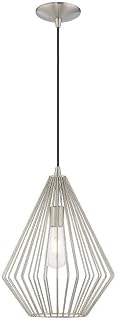 Livex Lighting 41325-91 Geometric - 1-Light Mini Pendant, Brushed Nickel