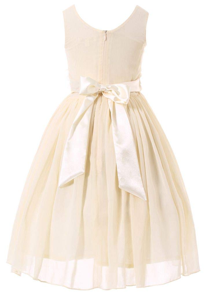 HAPPY ROSE Junior Bridesmaids V-Neckline Chiffon Flower Girl Dress — view 2