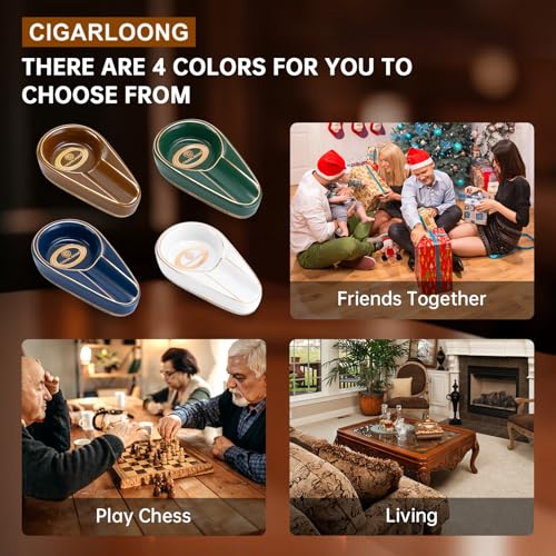CIGARLOONG Zigarren Aschenbecher Single Classic Ceramic Aschenbecher Außen- oder Innenbereich(Kolorit:Black) (schwarze)