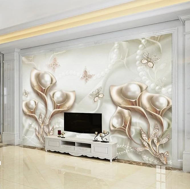Peintures murales 3D Papillon et réflexion d'eau pour un design d'intérieur chic