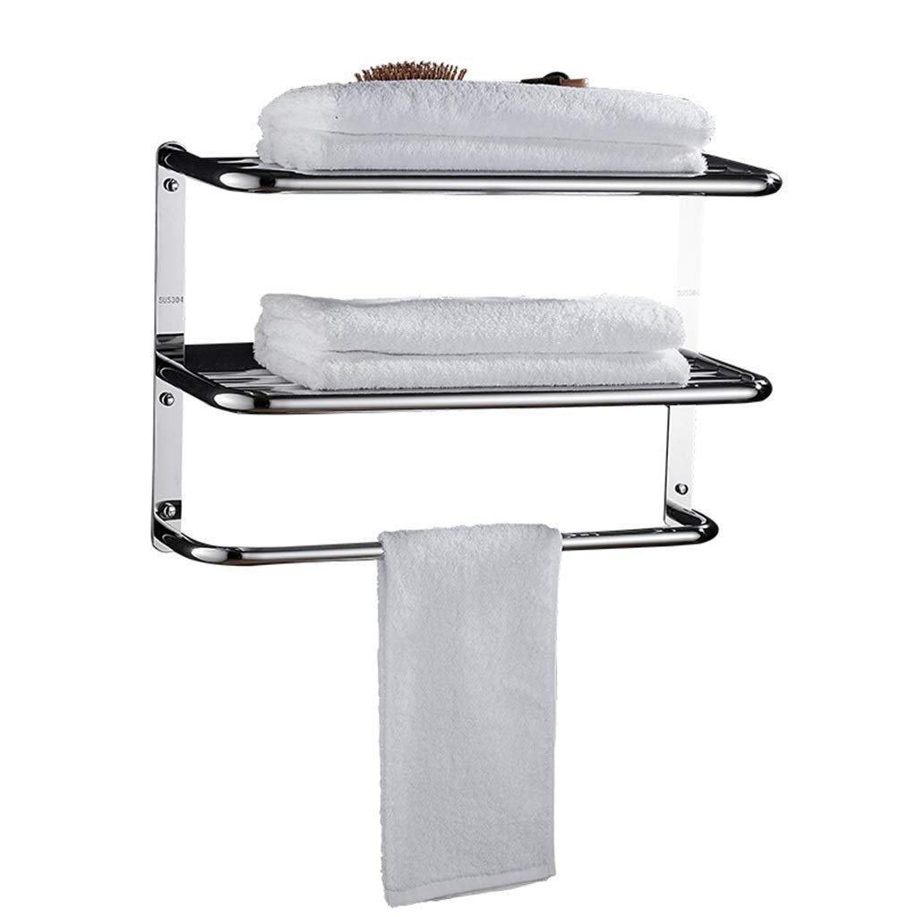 Portasciugamani da parete a 3 ripiani, salvaspazio, con 3 barre e mensola, elegante decorazione per il bagno, facile installazione, 370 mm per asciugamani e accessori, organizza il tuo spazio!