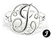 Initial "J" MONOGRAM Designer Silver-tone Filigree Wire Bracelet by Jewelry Nexus