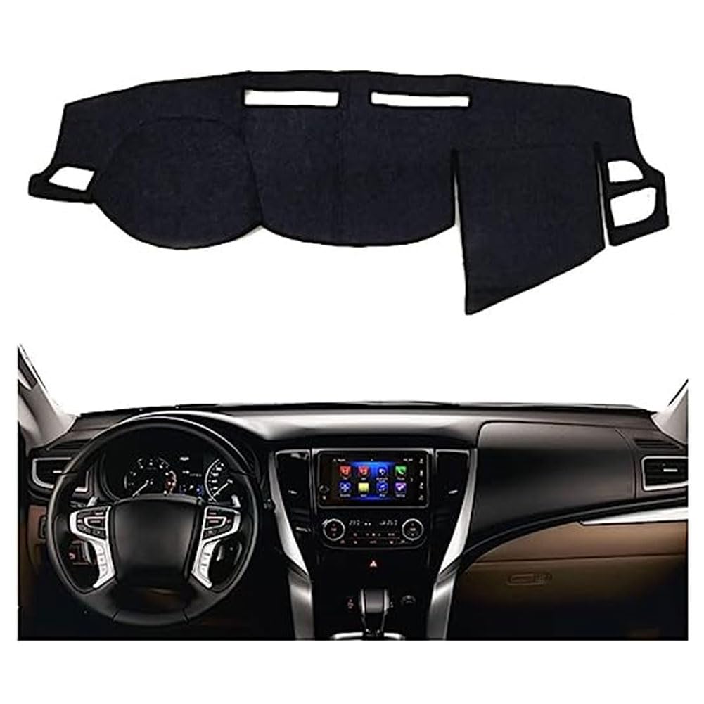Car Dashboard Cover Mat for Mitsubishi Pajero Sport/Montero 2016 2017 2018, Non-Slip Dash Mat Carpet Sun Shade Protection Anti-Uv Dashmat Pad