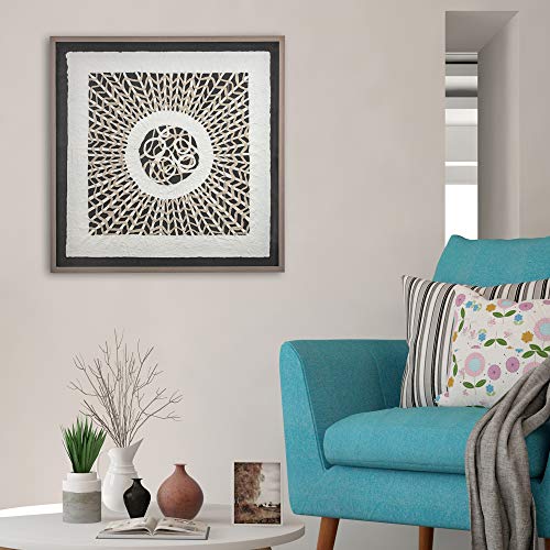 American Art Decor Handmade Rice Paper Framed Shadow Box Wall Art (31” X 31”) #TOP1