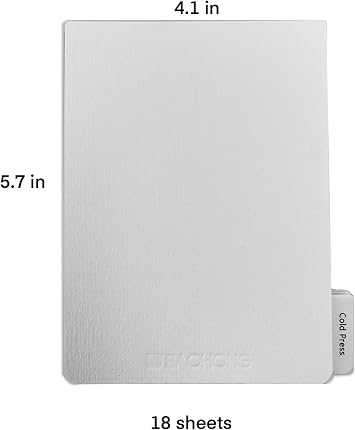 BAOHONG Artists' Grade Paper, Sample Pad, 4.1x5.7, 100% Cotton, 140lb/300gsm,18 pcs (6xTextured Cold Press/6xHot Press/6xRough)