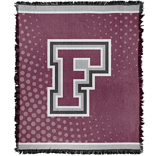 LOGOVISION Fordham University Blanket, 50"x60" Logo Dots Woven Tapestry Cotton Blend Fringed Throw Blanket