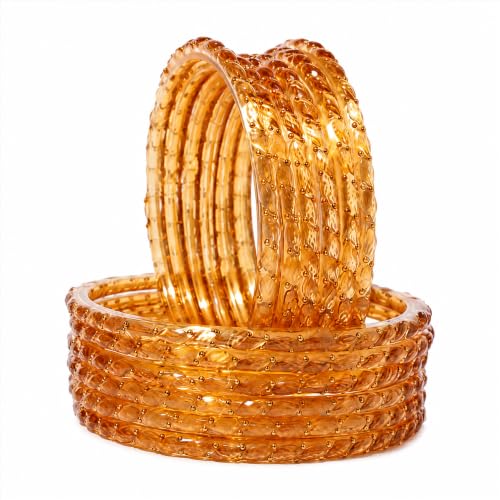 Image of Raindrop Crystal Glass Bangles, Pack of 12