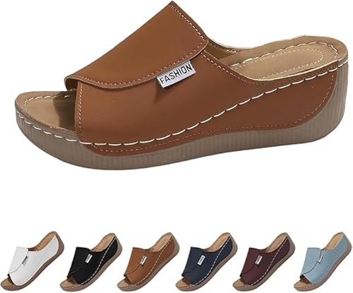 Platform Sandals for Women Wide Width Minimalist Peep Toe Slip On Summer Casual Shoes Womens Shoes