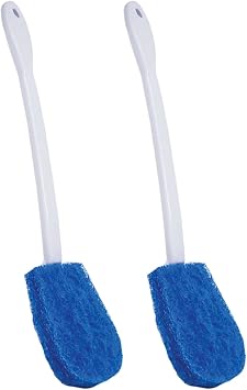 LOLA Bath & Toilet Bowl Scrubber Brush w/Comfort Handle & Hang Hole- 2 Pack