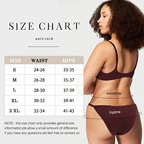 Levao Women's Bikini Panties Cotton Underwear, Plus Size High Cut String Ladies Cheeky Underwear Multipack 6 Pack #TOP4