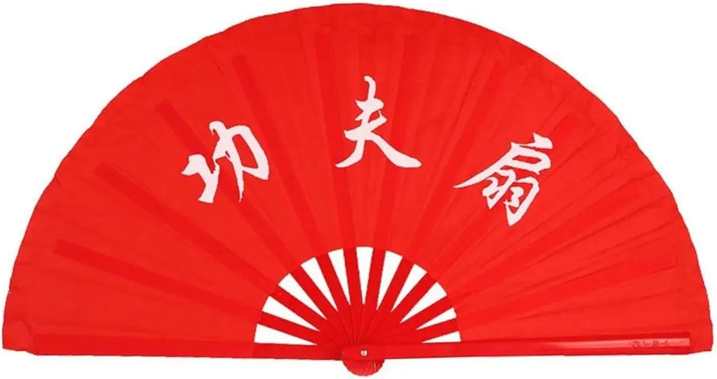 Red Wedding Party Decor Chinoiserie Gift Dance Performance Hand Plastic Bone Fan Kung Fu Fan Folding Stage