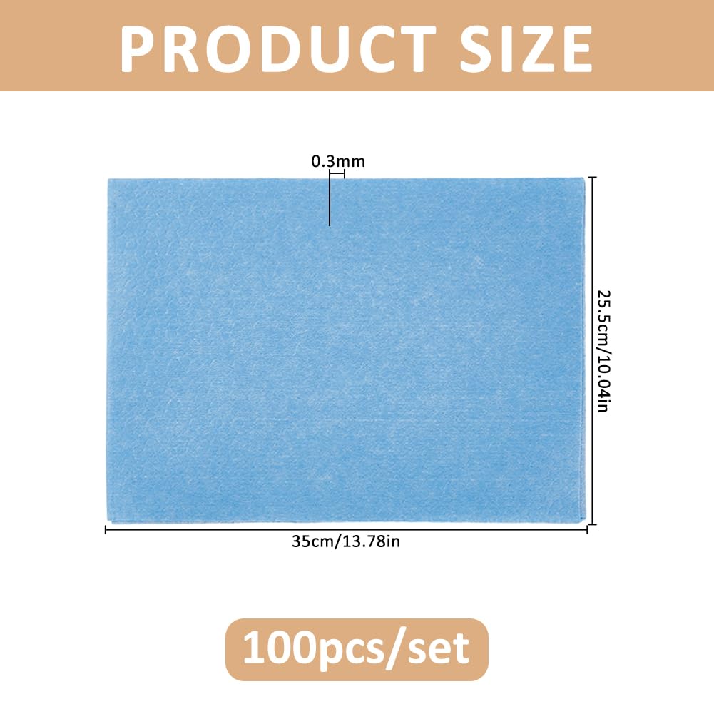 SUPERFINDINGS 100Pcs Bench Liner Laboratory Absorbent Bench-Top Liner 35x25.5cm/13.8x10in Rectangle Absorbent Mat for Spills Chemicals and Stains Non Slip Backing for Workbench Protection