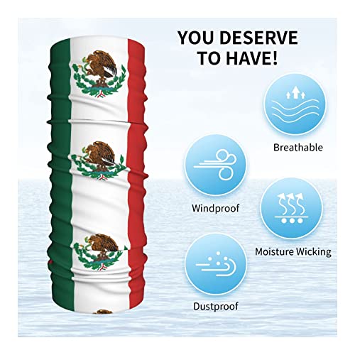 Mexican Seamless Neck Gaiter Face Mask Seamless UV Protection Shield Scarf Bandana for Motorcycle Cycling Riding Running Headbands White3