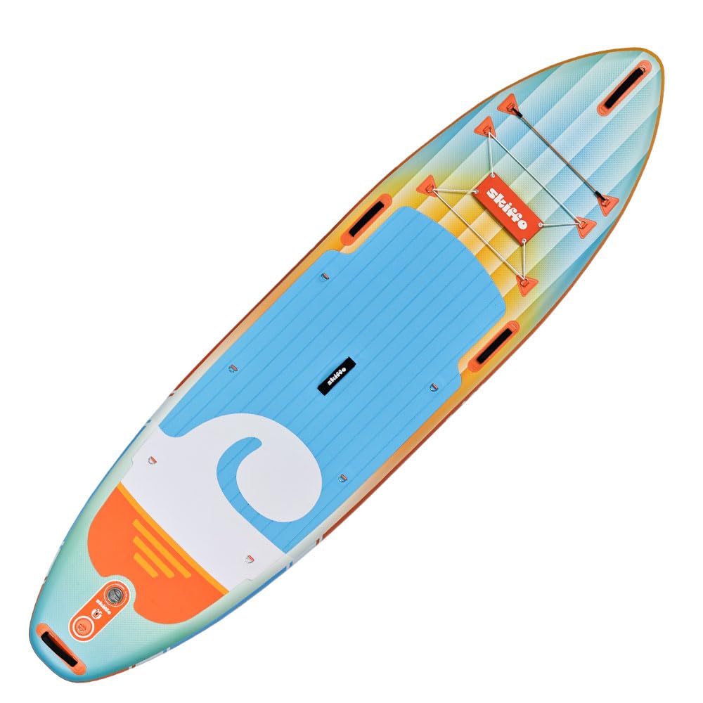 Skiffo Rivage Sunrise 11' – Sup Inflable 2 en 1 Kayak Completo – 335 x 86 x 15 cm – MAX 160 kg – Estable y versátil – Diseño único