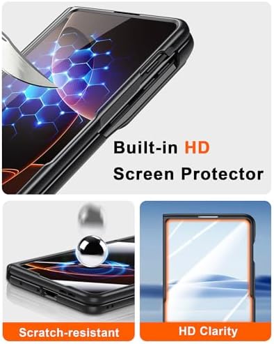 Kaiiecal for Motorola Razr Fold Case [Fit for MagSafe] [Hidden Kickstand] [Hinge Protection] Built-in Screen Protector Durable Silicone Matte Protective Cover for Moto Razr Fold 2026, Black — view 6