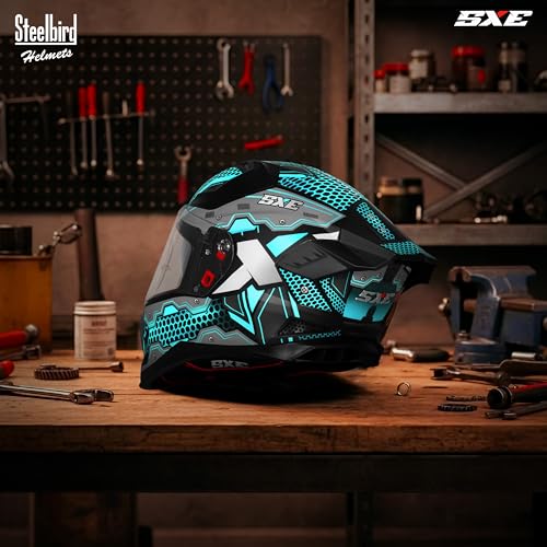 Image of Steelbird SBH-61 SXE X3 Pinlock ISI and Dot Certified Full Face Graphic Helmet for Men and Women with Inner Silver Sunshield