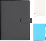 A5 Ring Binder, 6 Ring PU Leather Loose Leaf Notebook Planner Notebook Cover with 45 Sheets A5 Lined Paper, Binder Dividers for School Office Meetings,Green