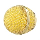 Ersatz-Mikrofon-Gitter Beta 58 A, Metallgitterkopf mit integrierter Schaumstoff-Windschutzscheibe, dynamischer Mikrofon-Abdeckung, Silber, Gold, Rot, Schwarz (Gold)