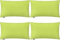 Vista 69 de Thmyo - Paquete de 4 fundas de almohada decorativas de 100 % algodón para lumbar, cómodas, sólidas, para Navidad/Halloween, fundas de cojín Blanco