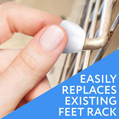 [24 Pack] Kitchen Sink Rack Feet In White, Replacement For Kohler Rack Feet For Part 84544-0 Compatible With Kohler Kitchen Sink Racks, Premium Quality Durable Feet For Long Lasting Stability #TOP3
