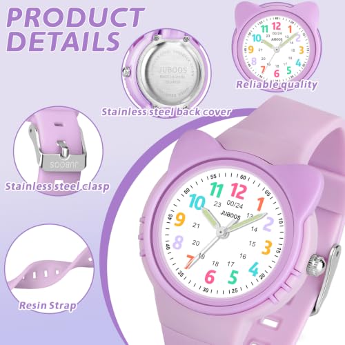 Image of Juboos Kids Watch Analog for Boys Girls Toddler, 3ATM Waterproof Wirstwatch Learning Time and Easy to Read