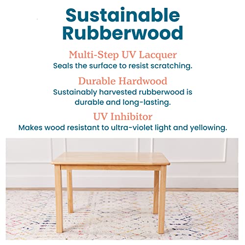 Ecr4Kids Rectangular Hardwood Table 24" X 36", Classroom Furniture, Natural #TOP6