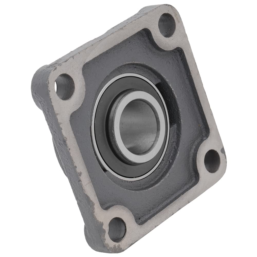 [2-Pack] UCF206-18 - 4-Bolt Flange-Mount Ball Bearing Unit, Insert Bearing UC206-18, Cast Iron Housing F206, Bore Shaft 1-1/8 in (28.575 mm), Set Screw Locking, 4.25 in (108 mm) Flange Length