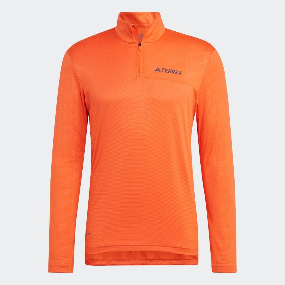 adidas Mens Terrex Multi Half-Zip Long Sleeve T-Shirt