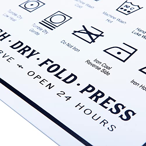 Soffee Design Laundry Room Sign - Metal Art Laundry Accessories - Bathroom Guide Plaque Signs, Home Laundry Wall Decor - Laundry Guide White Decorative Signs Wash Room Wall Art - 10 X 13 Inch #TOP6