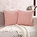 J Yunq 2 Pezzi Misto Poliestere Fodera Granulare per Cuscino Fodera Morbido Quadrato Decorativo,Divano Decorativo e Federa per Divano (Rosa, 50x50 cm)