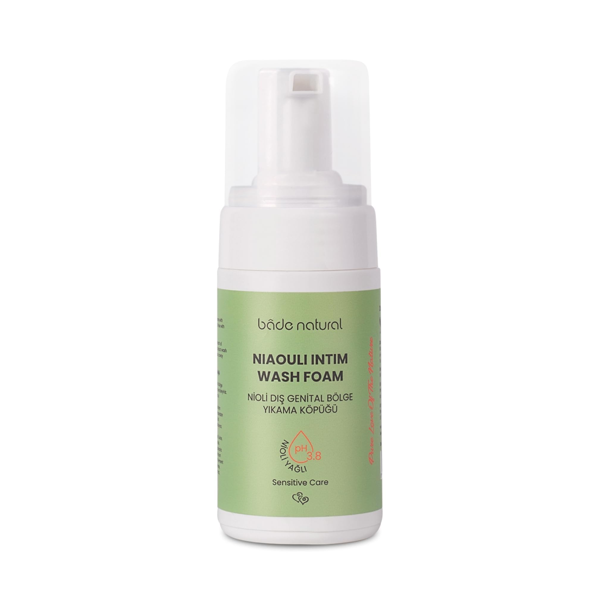 Bade Natural Niaouli Oil Feminine Foaming Wash – pH 3.8, Intimate Cleanser with Aloe Vera – Gentle Freshness & Moisture for Sensitive Skin, 4.2 fl oz (125 ml)