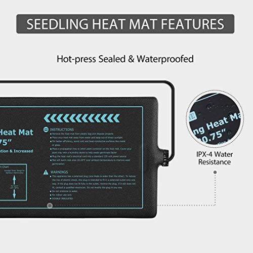 Vivohome 20W Waterproof Seedling Heat Mats For Seed Starting Propagation And Increase Germination Success 10 Inch X 20.75 Inch Pack Of 2 Met Safety Standard Certified #TOP2