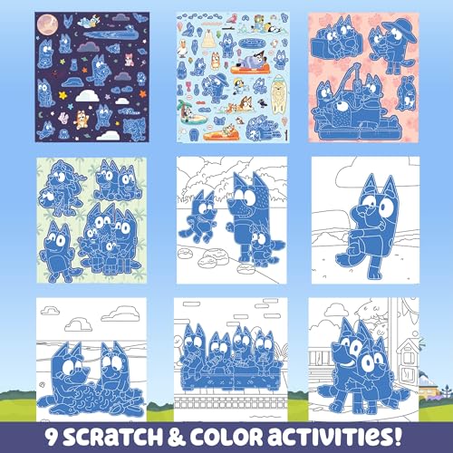 Bluey Scratch ‘n Color Pad, 9-Page Activity Coloring Book, Includes Scratch Art, Stickers for Kids, Bluey Toys, On the Go Activity Playset, Bluey Toys for Toddlers 1-3, Great Gift for Kids Ages 3 & Up - Thumbnail 2